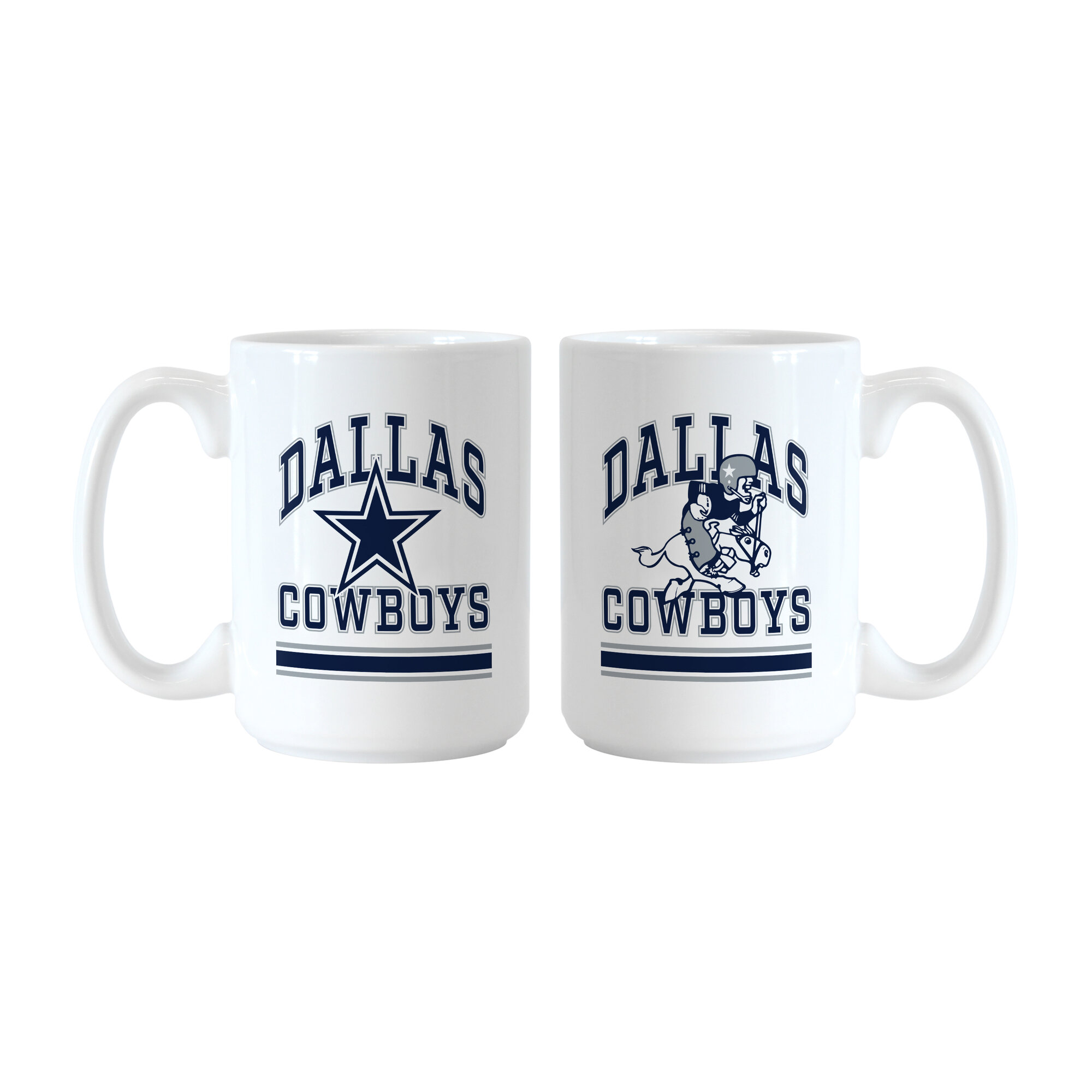 Logo Brands Dallas Cowboys 15oz. Current & Throwback Mug Set