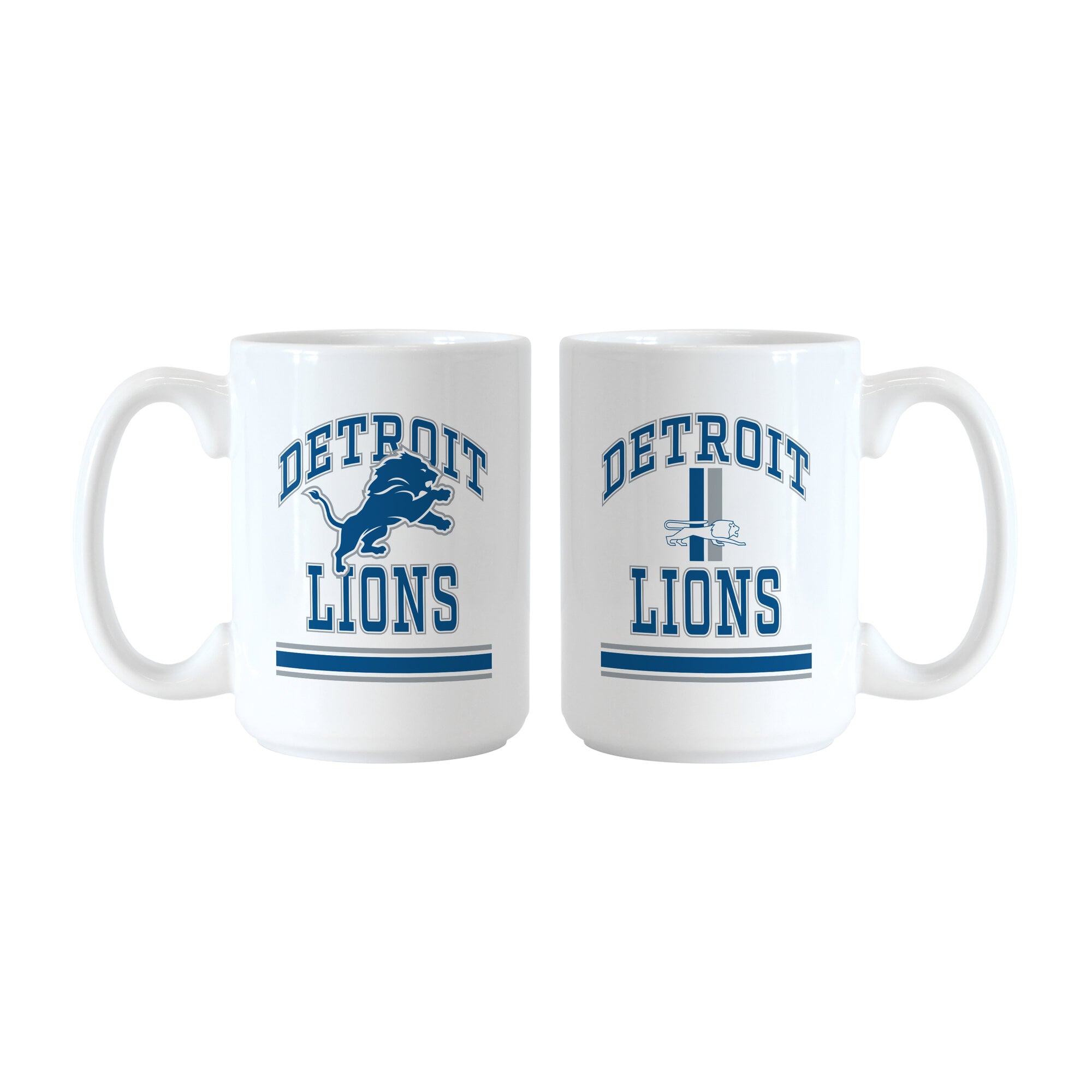Logo Brands Detroit Lions 15oz. Current & Throwback Mug Set