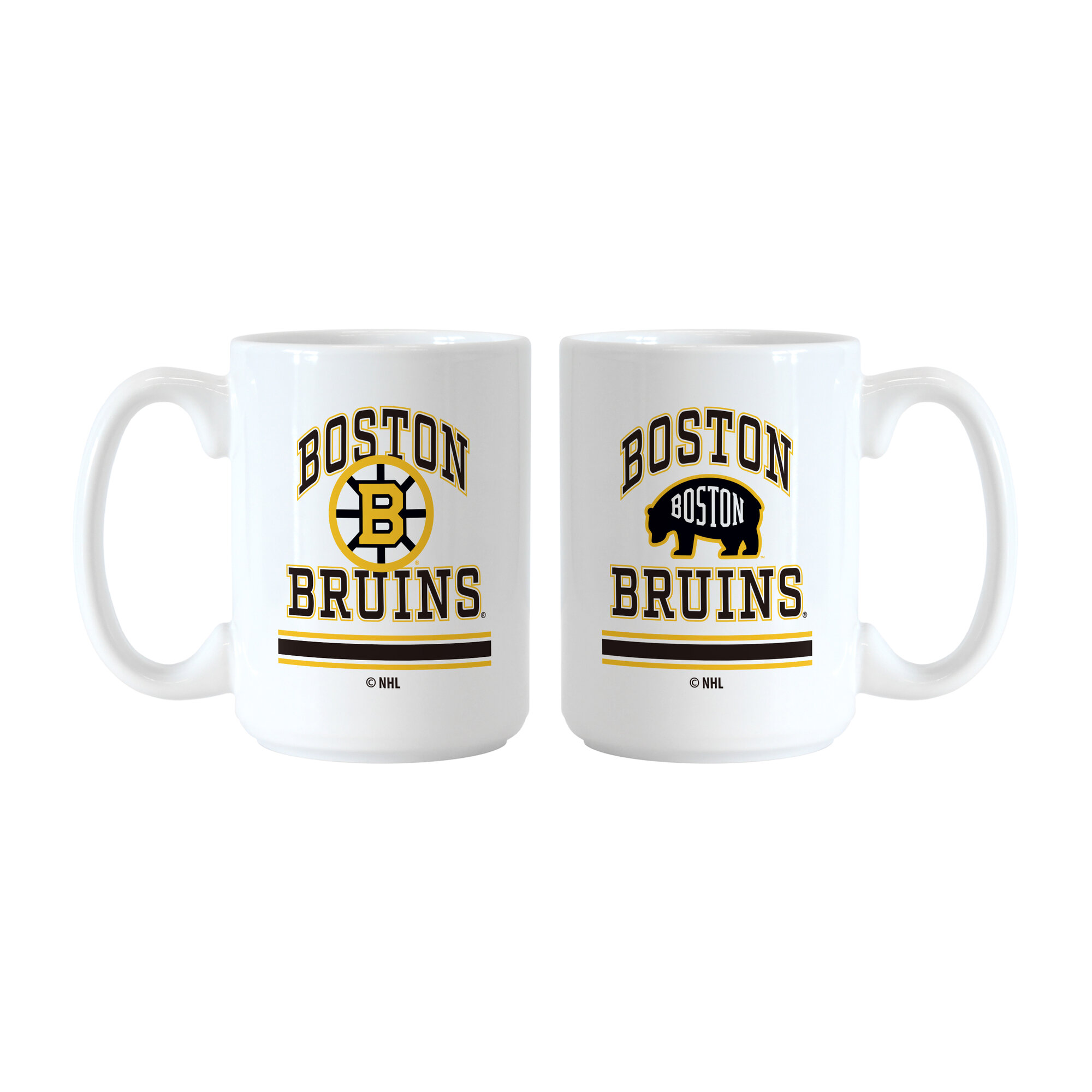Logo Brands Boston Bruins 15oz. Current & Throwback Mug Set