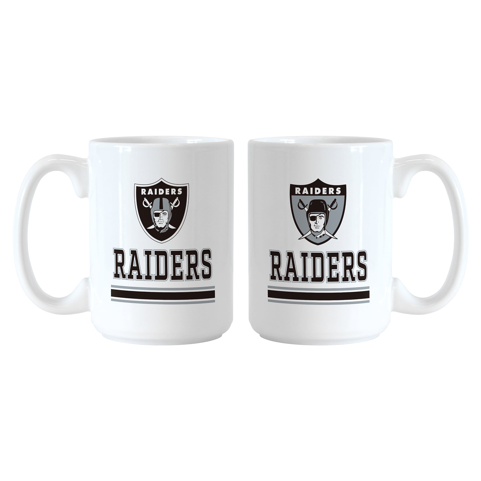 Logo Brands Las Vegas Raiders 15oz. Current & Throwback Mug Set
