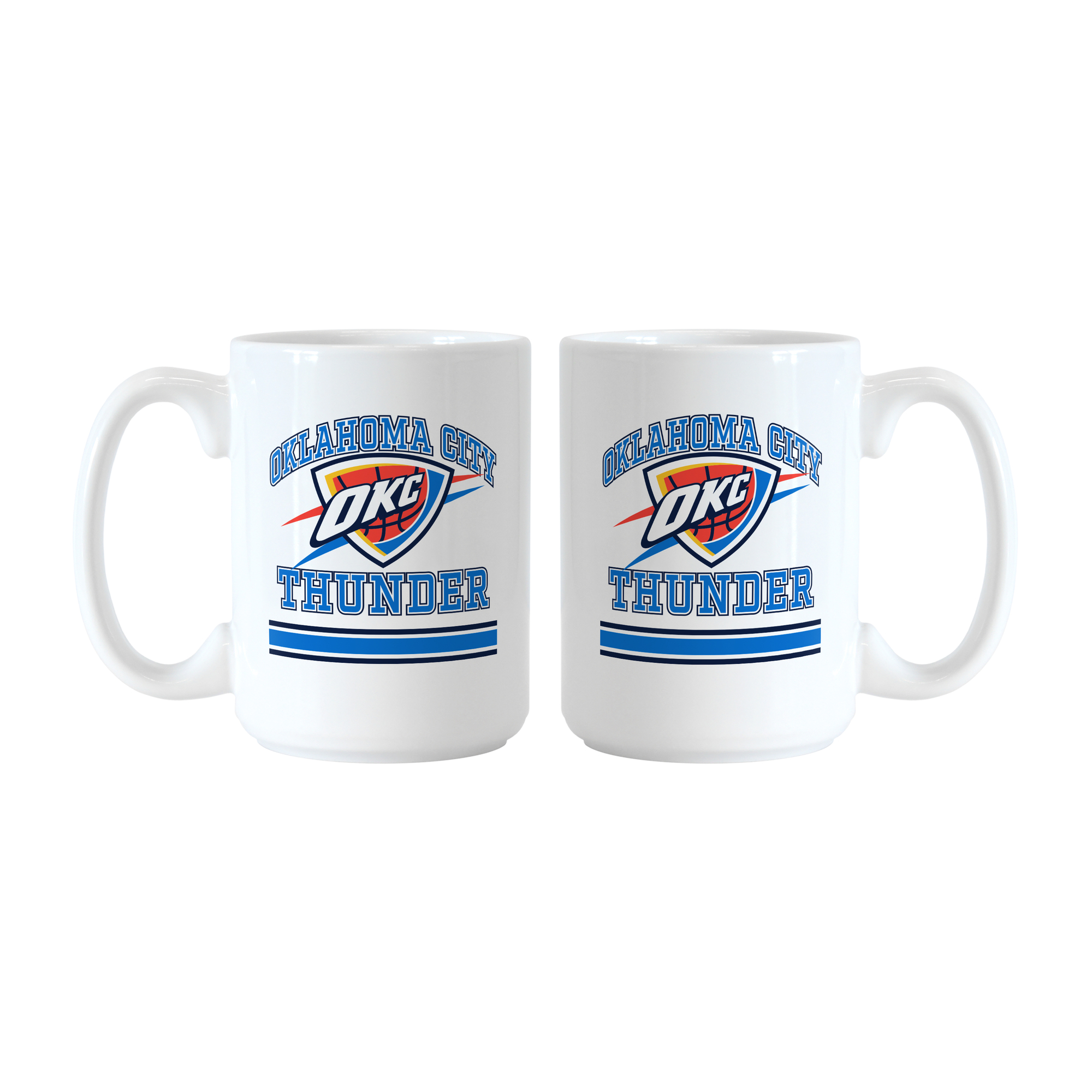 Logo Brands Oklahoma City Thunder 15oz. Current & Throwback Mug Set
