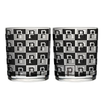 Logo Brands Pittsburgh Pirates Two-Pack 12oz. Gridiron Stained Rocks Glass Set