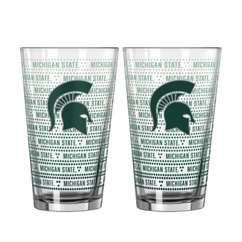 Logo Brands Michigan State Spartans Two-Pack State Chant Fade 16oz. Pint Glass Set