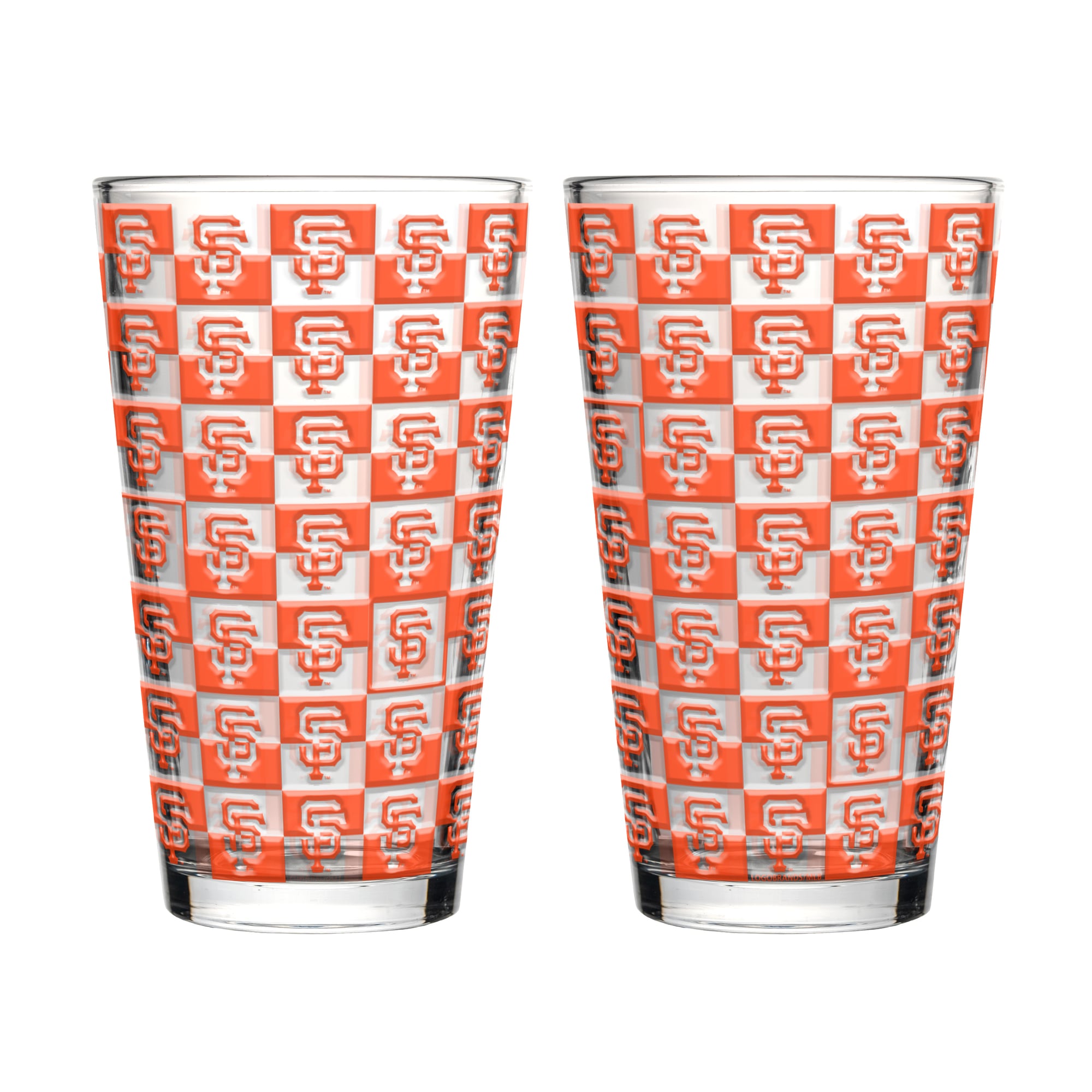 Logo Brands San Francisco Giants Two-Pack Gridiron Stained 16oz. Pint Glass Set