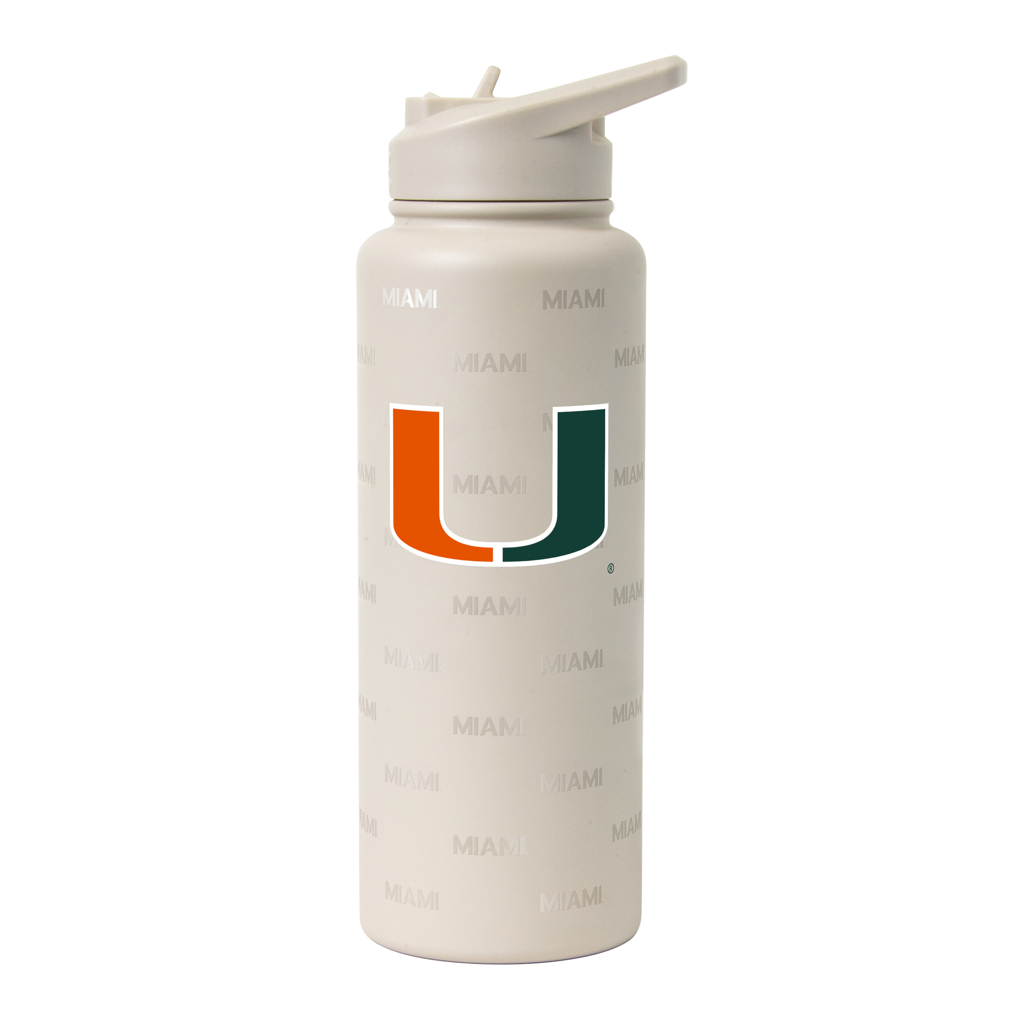 Logo Brands Miami Hurricanes 34oz. Sand Ghost Quencher Bottle