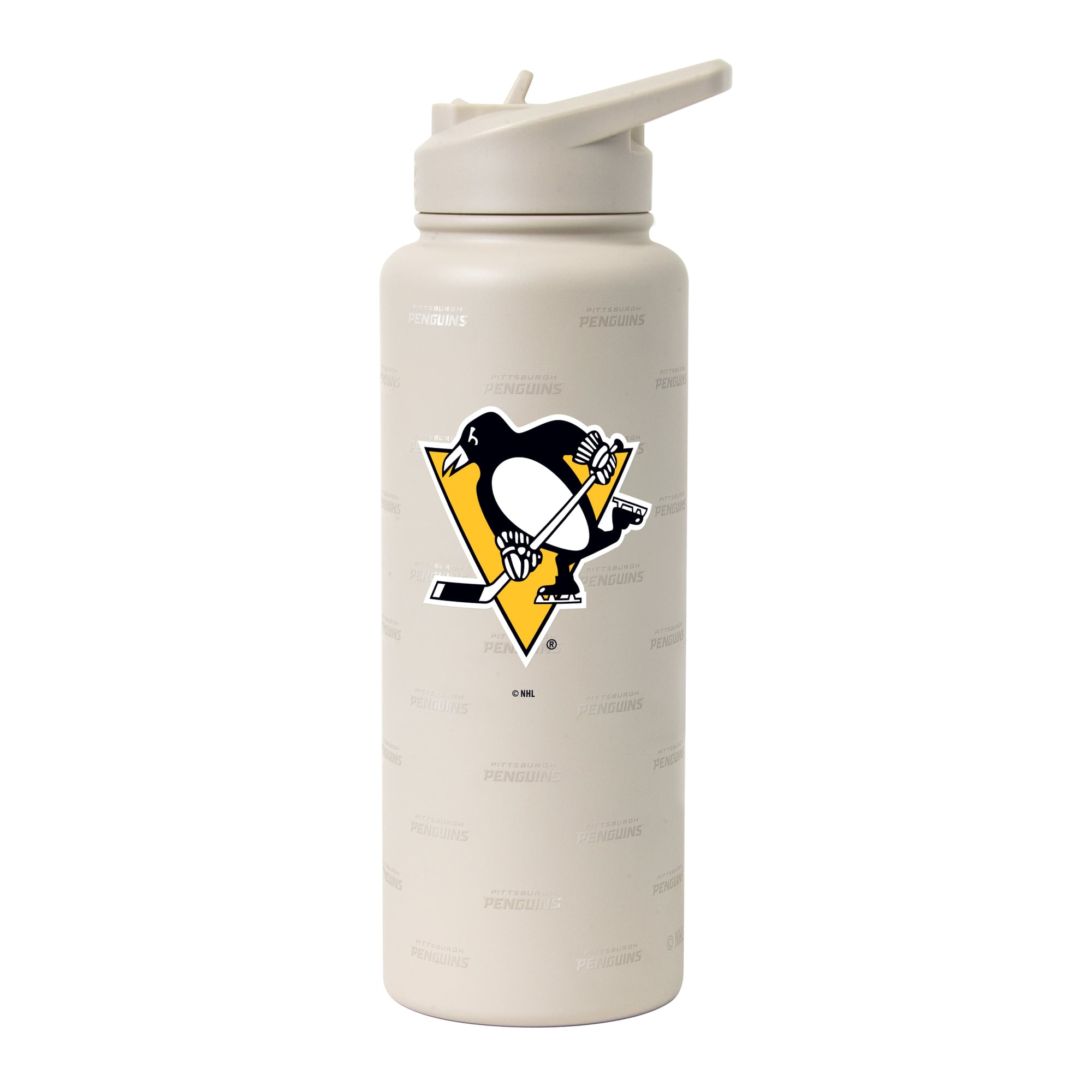 Logo Brands Pittsburgh Penguins 34oz. Sand Ghost Quencher Bottle