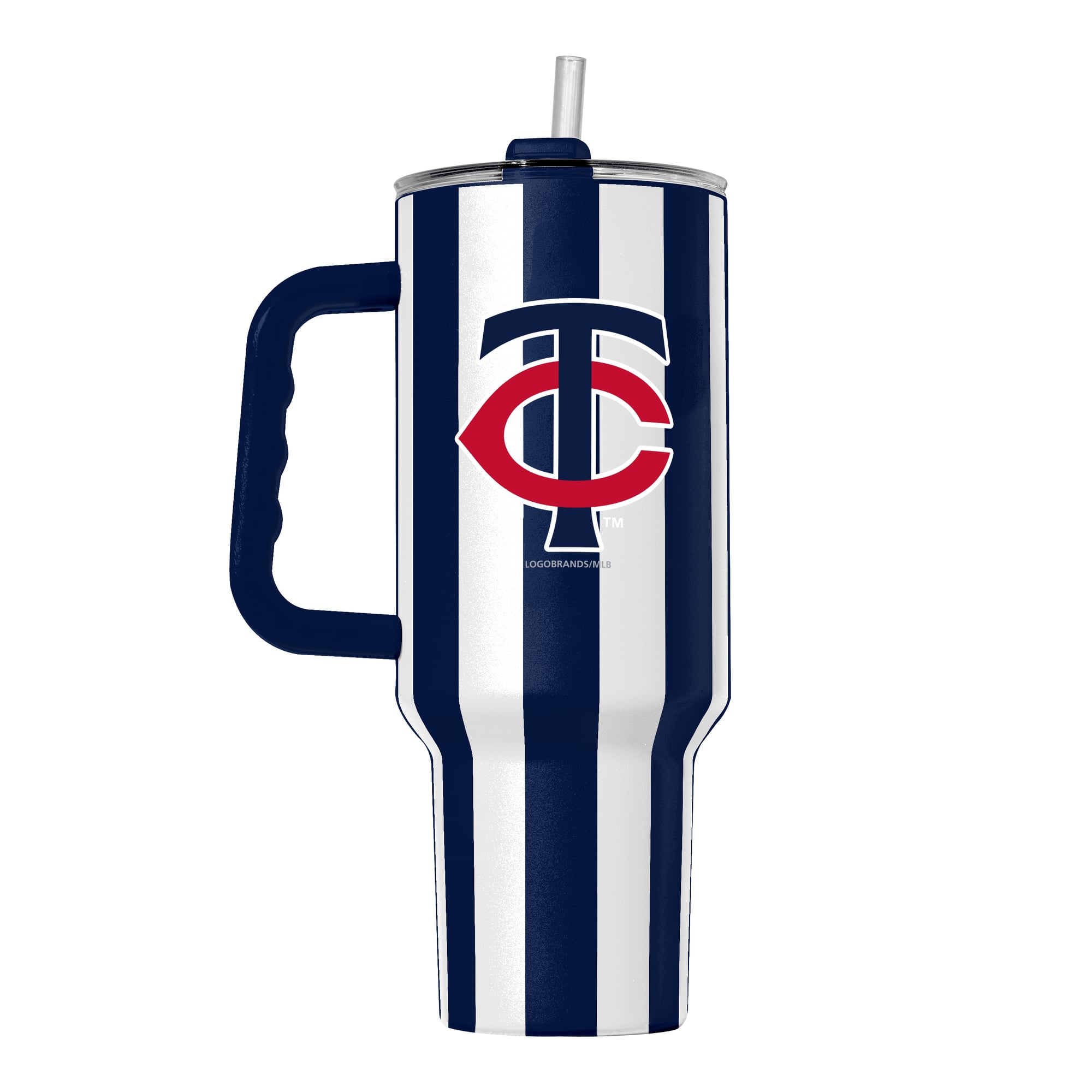 Logo Brands Minnesota Twins 40oz Vertical Stripe Powder Coat Tumbler