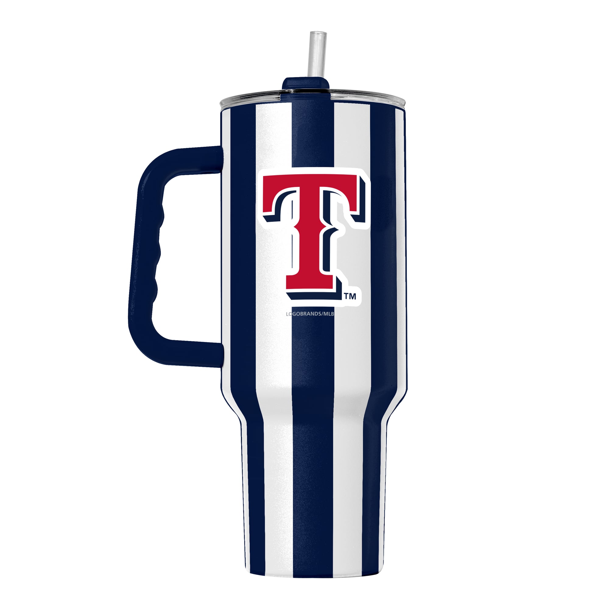 Logo Brands Texas Rangers 40oz Vertical Stripe Powder Coat Tumbler