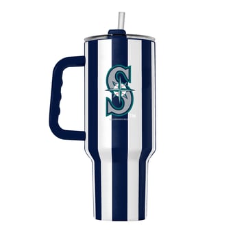 Logo Brands Seattle Mariners 40oz Vertical Stripe Powder Coat Tumbler