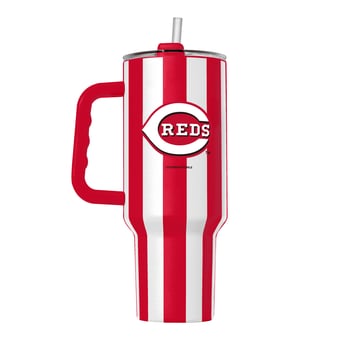 Logo Brands Cincinnati Reds 40oz Vertical Stripe Powder Coat Tumbler