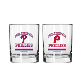 Logo Brands Philadelphia Phillies 12oz. Current & Throwback Logos Two-Pack Glass Set