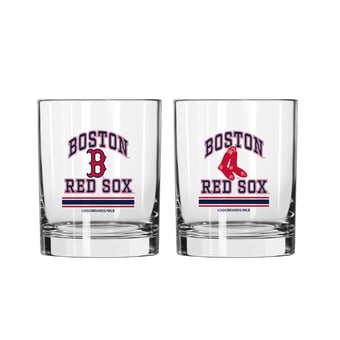 Logo Brands Boston Red Sox 12oz. Current & Throwback Logos Two-Pack Glass Set