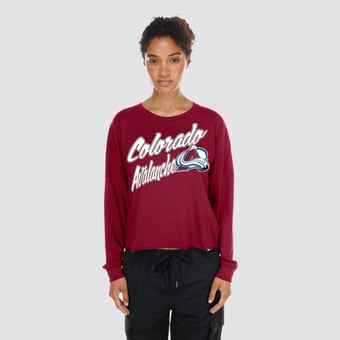 Women's New Era  Burgundy Colorado Avalanche Oversized Boxy Long Sleeve T-Shirt