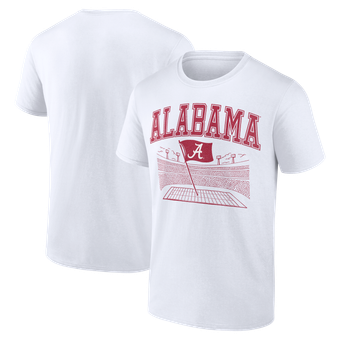 Men's  White Alabama Crimson Tide Flag Plant T-Shirt