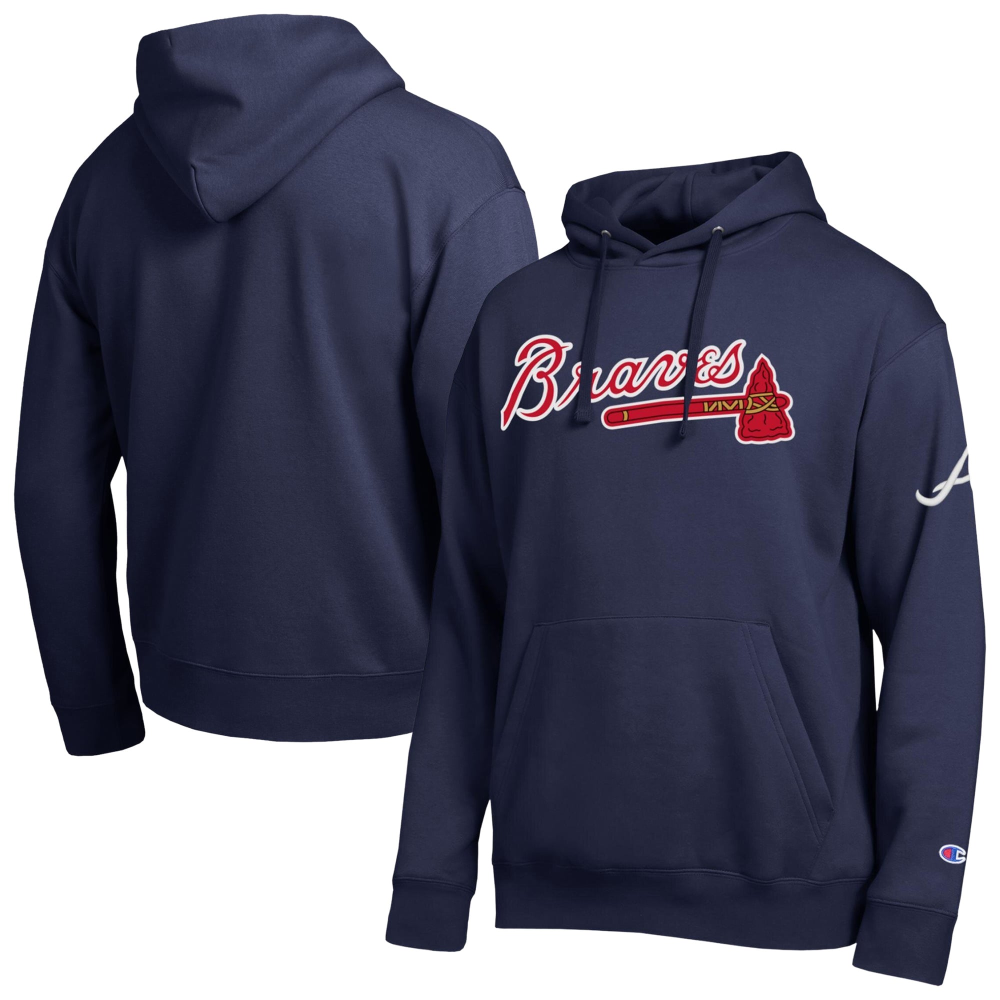 Men's Champion  Navy Atlanta Braves All Star Wordmark Hoodie