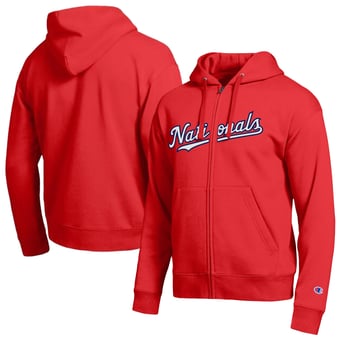 Men's Champion Washington Nationals Red All-Star Wordmark Full-Zip Hoodie