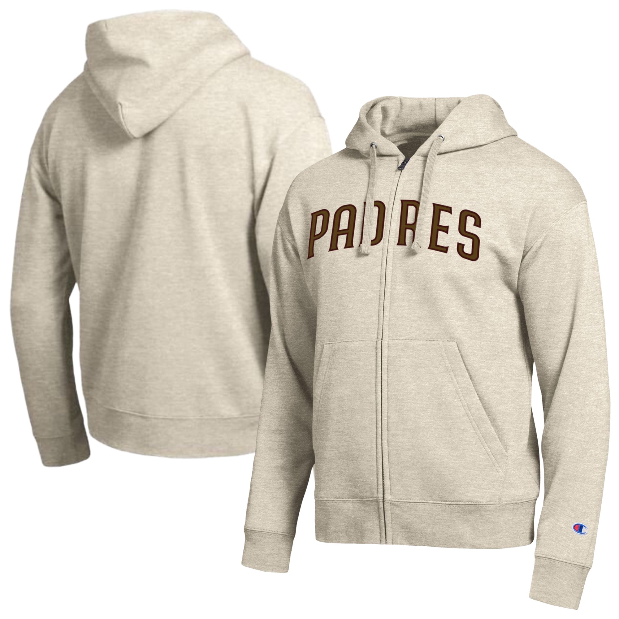 Men's Champion San Diego Padres Sand All-Star Wordmark Full-Zip Hoodie