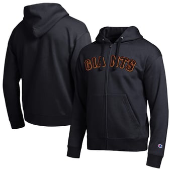 Men's Champion San Francisco Giants Black All-Star Wordmark Full-Zip Hoodie