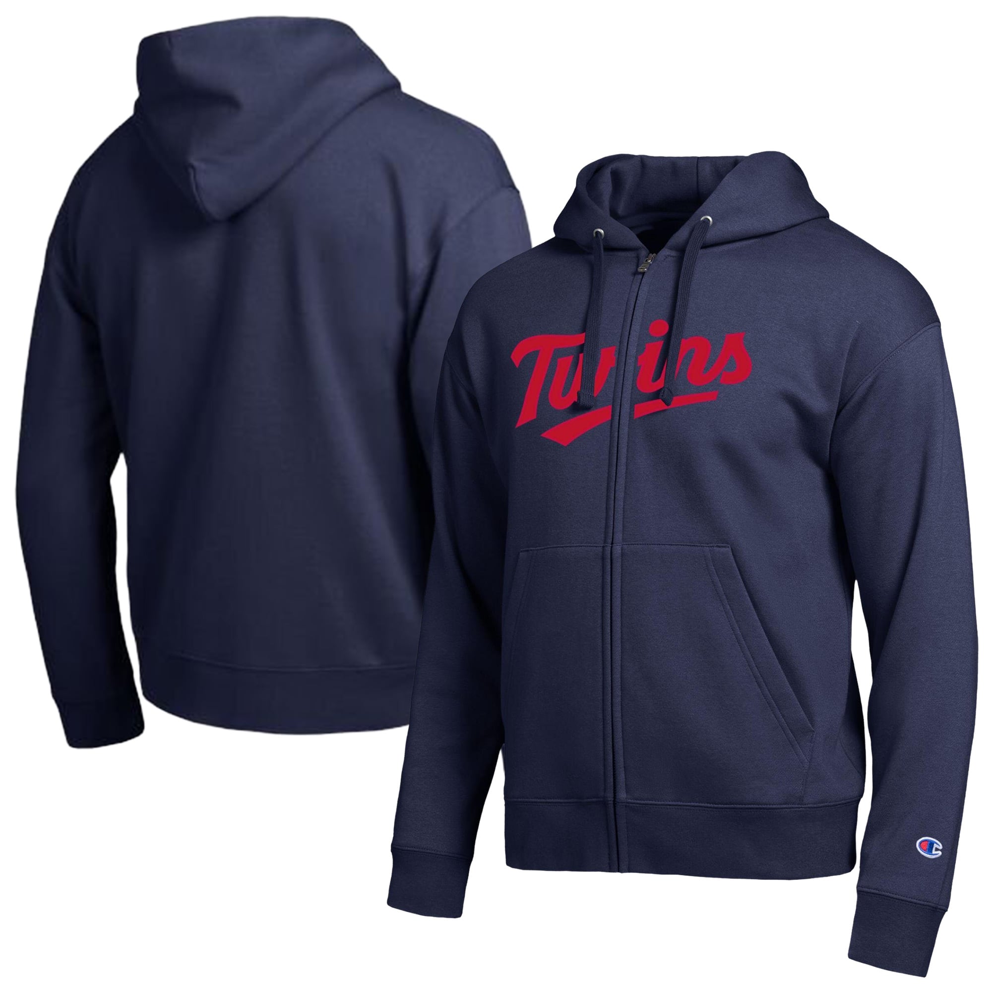 Men's Champion Minnesota Twins Navy All-Star Wordmark Full-Zip Hoodie