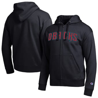 Men's Champion Arizona Diamondbacks Black All-Star Wordmark Full-Zip Hoodie