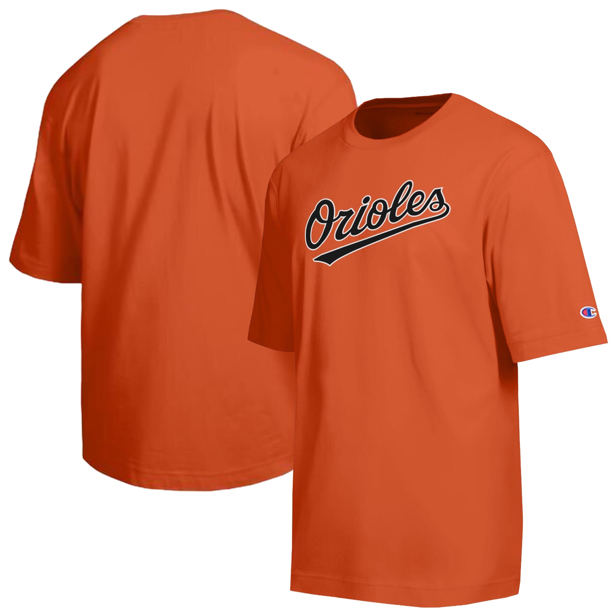 Men's Champion Orange Baltimore Orioles All Star Chenille Wordmark T-Shirt