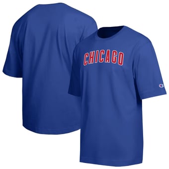 Men's Champion Royal Chicago Cubs All Star Chenille Wordmark T-Shirt