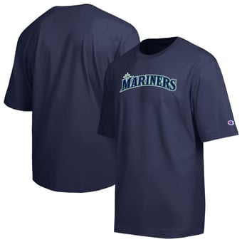 Men's Champion Navy Seattle Mariners All Star Chenille Wordmark T-Shirt