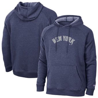 Men's Champion  Navy New York Yankees Triumph Tri-Blend Raglan Hoodie