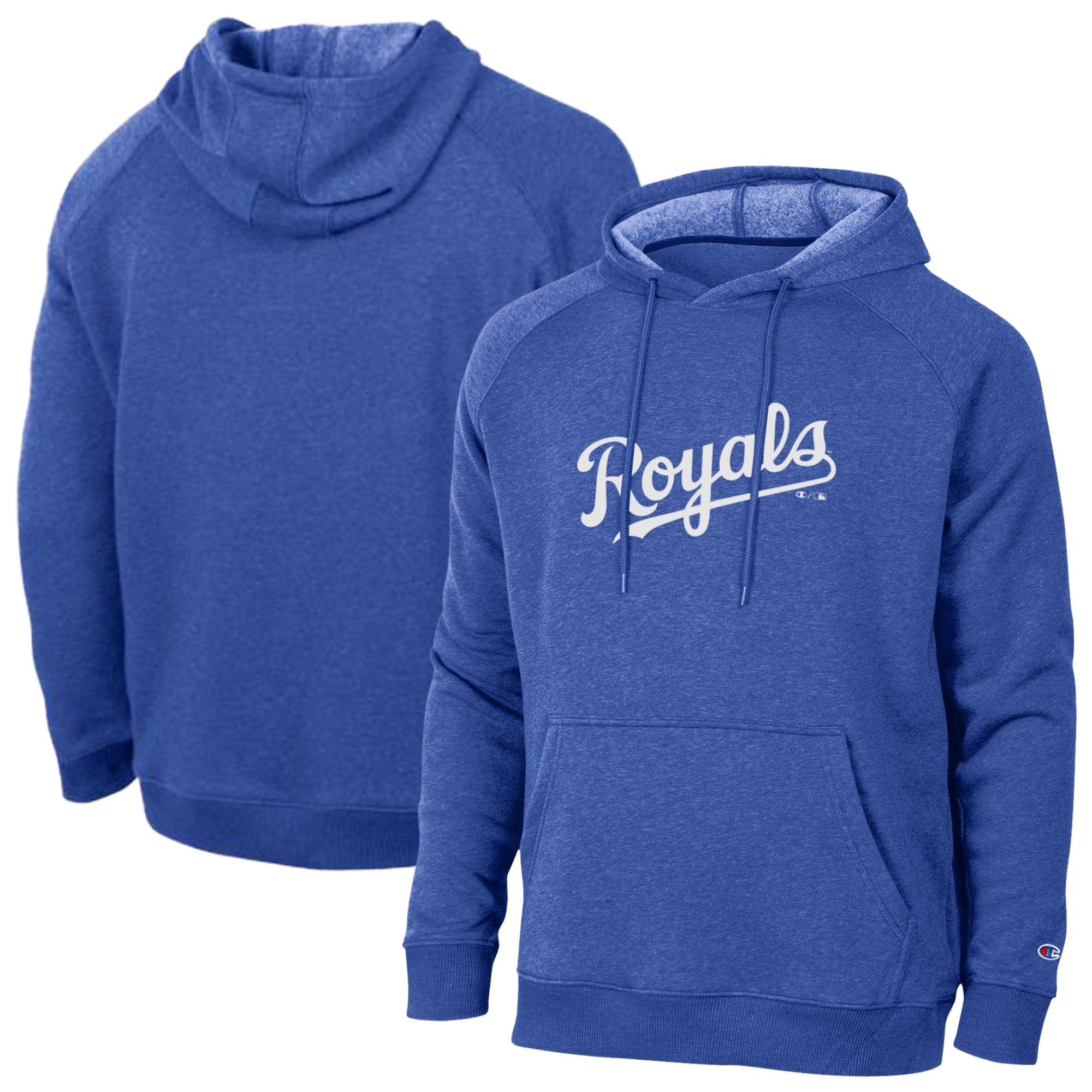 Men's Champion  Royal Kansas City Royals Triumph Tri-Blend Raglan Hoodie