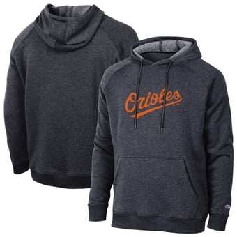 Men's Champion  Black Baltimore Orioles Triumph Tri-Blend Raglan Hoodie