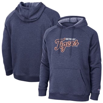 Men's Champion  Navy Detroit Tigers Triumph Tri-Blend Raglan Hoodie