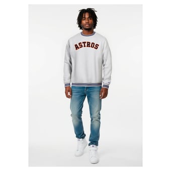Men's Champion Heather Gray Houston Astros Reverse Weave Sweatshirt