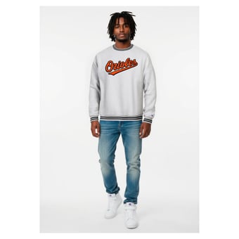 Men's Champion Heather Gray Baltimore Orioles Reverse Weave Sweatshirt