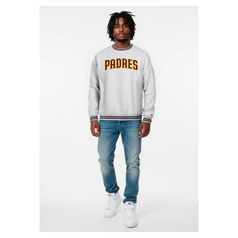 Men's Champion Heather Gray San Diego Padres Reverse Weave Sweatshirt