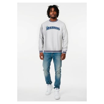 Men's Champion Heather Gray Seattle Mariners Reverse Weave Sweatshirt