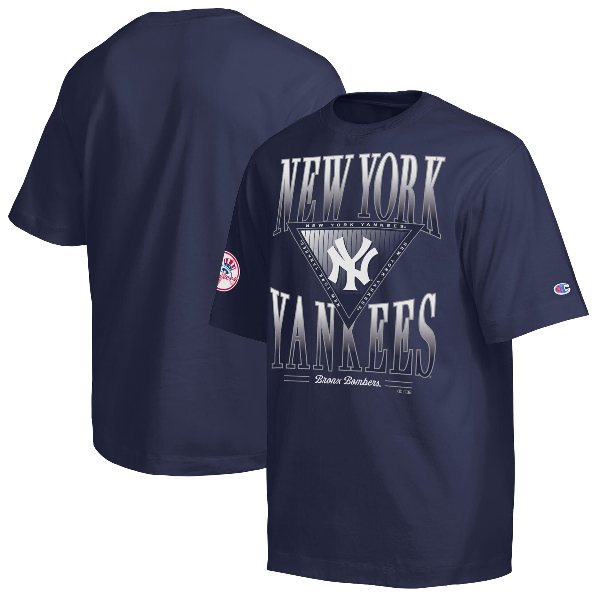 Men's Champion Navy New York Yankees Traditions Two Locations T-Shirt