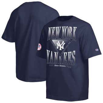 Men's Champion Navy New York Yankees Traditions Two Locations T-Shirt