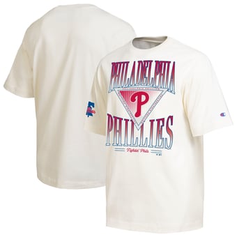 Men's Champion Cream Philadelphia Phillies Traditions Two Locations T-Shirt