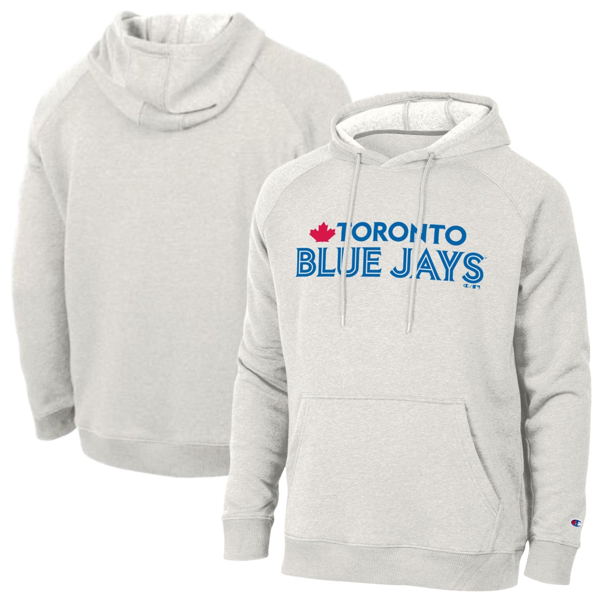 Men's Champion Heathered Core Ultra Light Grey Toronto Blue Jays Triumph Tri-Blend Raglan Hoodie