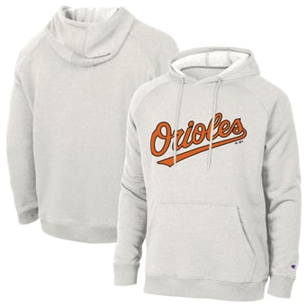 Men's Champion Heathered Core Ultra Light Grey Baltimore Orioles Triumph Tri-Blend Raglan Hoodie