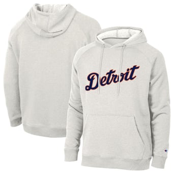 Men's Champion Heathered Core Ultra Light Grey Detroit Tigers Triumph Tri-Blend Raglan Hoodie
