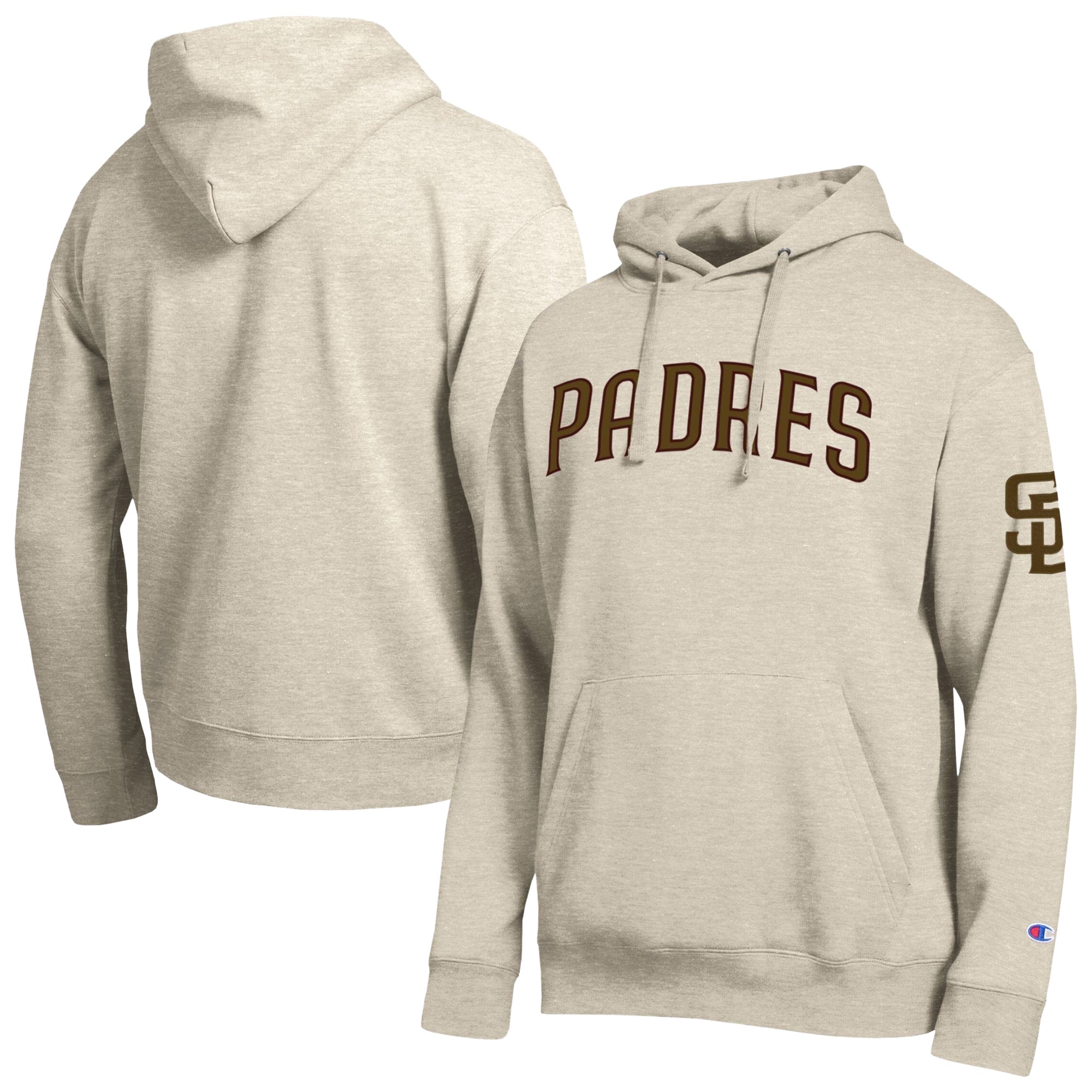 Men's Champion Oatmeal San Diego Padres All Star Chenille Patch Hoodie