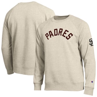 Men's Champion  Oatmeal San Diego Padres All-Star Soft Felt Raglan Sweatshirt