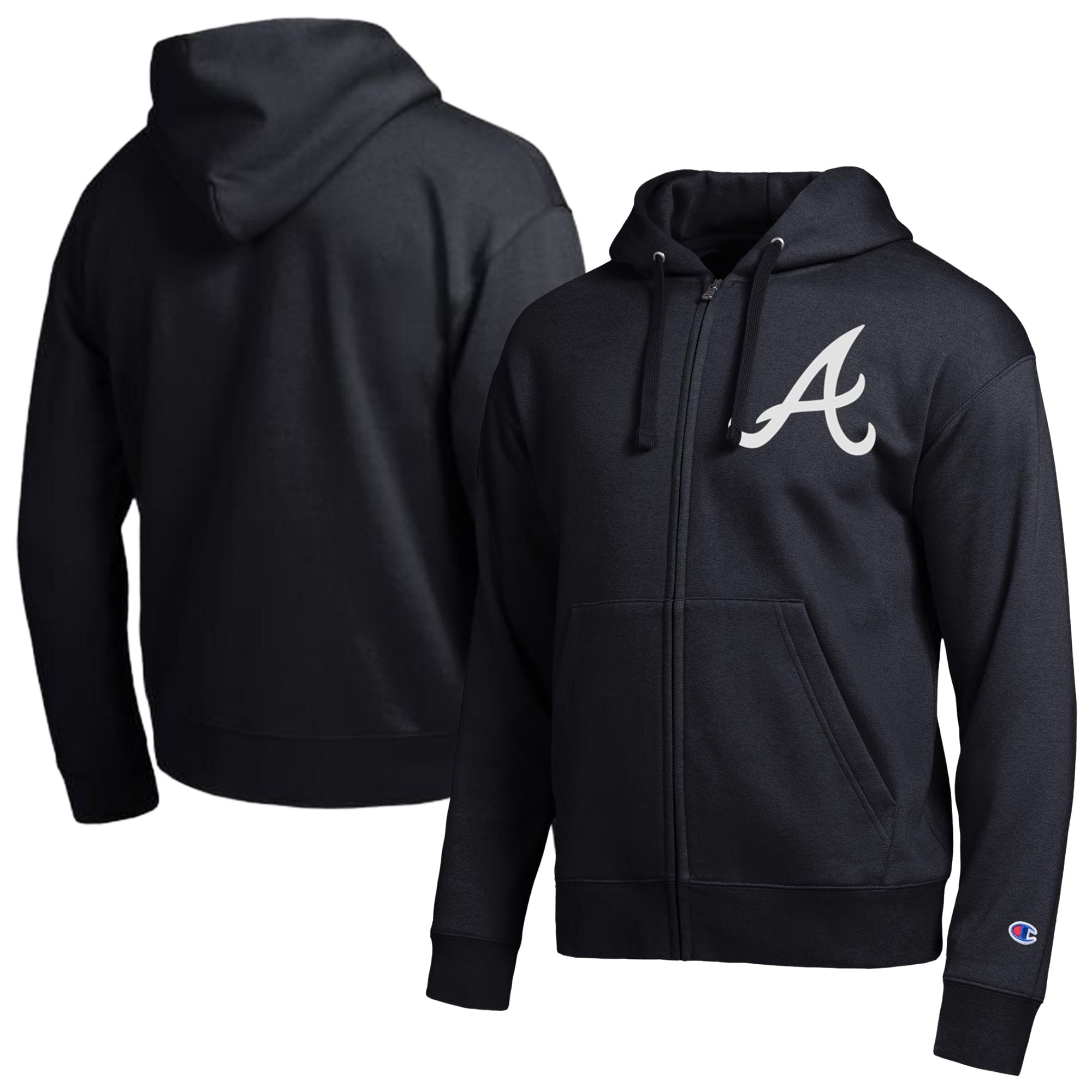 Men's Champion  Black Atlanta Braves All-Star Full-Zip Hoodie