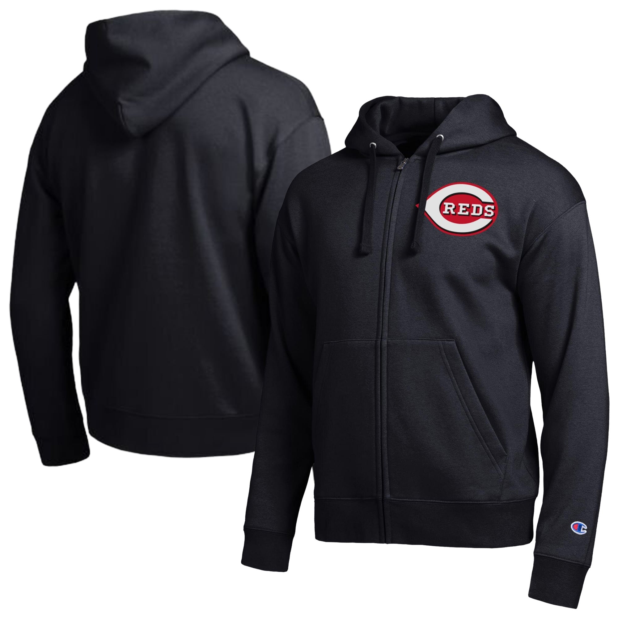 Men's Champion  Black Cincinnati Reds All-Star Full-Zip Hoodie