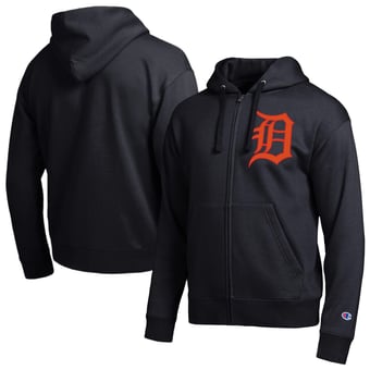 Men's Champion  Black Detroit Tigers All-Star Full-Zip Hoodie