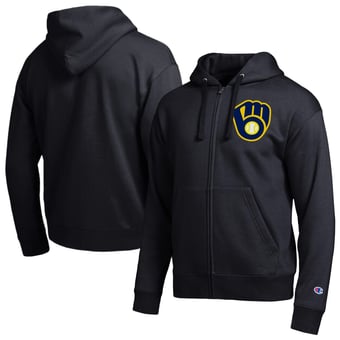 Men's Champion  Black Milwaukee Brewers All-Star Full-Zip Hoodie
