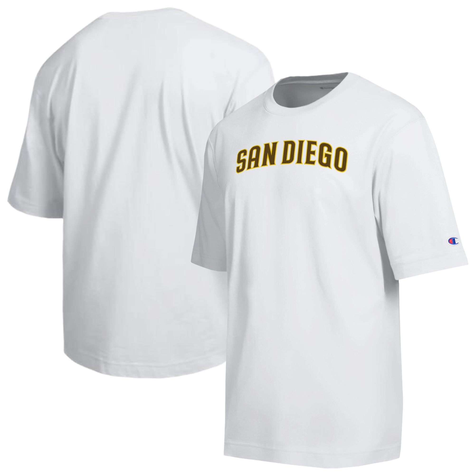 Men’s Champion White San Diego Padres All Star Arched Chenille Wordmark T-Shirt Men’s Champion White San Diego Padres All Star Arched Chenille Wordmark T-Shirt