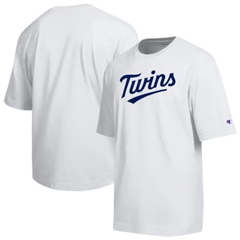 Men's Champion White Minnesota Twins All Star Arched Chenille Wordmark T-Shirt