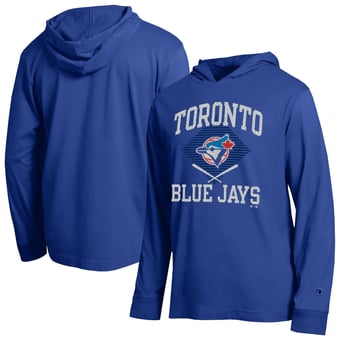Men's Champion  Royal Toronto Blue Jays Cooperstown Hooded Long-Sleeve T-Shirt